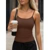 image:imageTrendy Queen Womens Tank Tops Camisole Sleeveless Tops Adjustable Spaghetti Straps Basic Going Out Slim Fitted ClothesChocolate