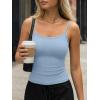 image:imageTrendy Queen Womens Tank Tops Camisole Sleeveless Tops Adjustable Spaghetti Straps Basic Going Out Slim Fitted ClothesLight Blue