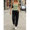 image:imageTrendy Queen Womens Tank Tops Camisole Sleeveless Tops Adjustable Spaghetti Straps Basic Going Out Slim Fitted ClothesLight Green