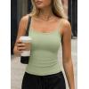 image:imageTrendy Queen Womens Tank Tops Camisole Sleeveless Tops Adjustable Spaghetti Straps Basic Going Out Slim Fitted ClothesLight Green