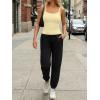 image:imageTrendy Queen Womens Tank Tops Camisole Sleeveless Tops Adjustable Spaghetti Straps Basic Going Out Slim Fitted ClothesLight Yellow