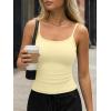 image:imageTrendy Queen Womens Tank Tops Camisole Sleeveless Tops Adjustable Spaghetti Straps Basic Going Out Slim Fitted ClothesLight Yellow