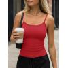 image:imageTrendy Queen Womens Tank Tops Camisole Sleeveless Tops Adjustable Spaghetti Straps Basic Going Out Slim Fitted ClothesRed