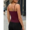 image:imageTrendy Queen Womens Tank Tops Camisole Sleeveless Tops Adjustable Spaghetti Straps Basic Going Out Slim Fitted ClothesWine Red