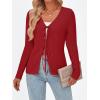 image:imageTrendy Queen Womens Tie Front Tops Fall Cardigan Sweaters 2026 Fashion Crochet Crop Winter Clothes Cute Y2K Casual OutfitsRed