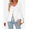image:imageTrendy Queen Womens Tie Front Tops Fall Cardigan Sweaters 2026 Fashion Crochet Crop Winter Clothes Cute Y2K Casual OutfitsWhite