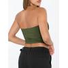 image:imageTrendy Queen Womens Tube Tops Strapless Crop Tops Basic Backless Sleeveless Going Out 2026 Spring Outfits Summer ClothesArmy Green