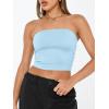 image:imageTrendy Queen Womens Tube Tops Strapless Crop Tops Basic Backless Sleeveless Going Out 2026 Spring Outfits Summer ClothesBaby Blue