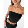 image:imageTrendy Queen Womens Tube Tops Strapless Crop Tops Basic Backless Sleeveless Going Out 2026 Spring Outfits Summer ClothesBlack