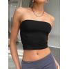 image:imageTrendy Queen Womens Tube Tops Strapless Crop Tops Basic Backless Sleeveless Going Out 2026 Spring Outfits Summer ClothesBlack