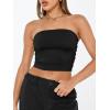 image:imageTrendy Queen Womens Tube Tops Strapless Crop Tops Basic Backless Sleeveless Going Out 2026 Spring Outfits Summer ClothesBlack