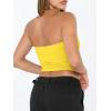 image:imageTrendy Queen Womens Tube Tops Strapless Crop Tops Basic Backless Sleeveless Going Out 2026 Spring Outfits Summer ClothesBright Yellow