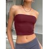 image:imageTrendy Queen Womens Tube Tops Strapless Crop Tops Basic Backless Sleeveless Going Out 2026 Spring Outfits Summer ClothesBurgundy