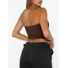 image:imageTrendy Queen Womens Tube Tops Strapless Crop Tops Basic Backless Sleeveless Going Out 2026 Spring Outfits Summer ClothesChocolate