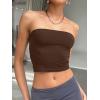 image:imageTrendy Queen Womens Tube Tops Strapless Crop Tops Basic Backless Sleeveless Going Out 2026 Spring Outfits Summer ClothesChocolate