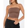 image:imageTrendy Queen Womens Tube Tops Strapless Crop Tops Basic Backless Sleeveless Going Out 2026 Spring Outfits Summer ClothesCoffee