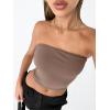 image:imageTrendy Queen Womens Tube Tops Strapless Crop Tops Basic Backless Sleeveless Going Out 2026 Spring Outfits Summer ClothesCoffee Grey