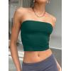image:imageTrendy Queen Womens Tube Tops Strapless Crop Tops Basic Backless Sleeveless Going Out 2026 Spring Outfits Summer ClothesDark Green