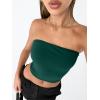image:imageTrendy Queen Womens Tube Tops Strapless Crop Tops Basic Backless Sleeveless Going Out 2026 Spring Outfits Summer ClothesDark Green