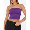 image:imageTrendy Queen Womens Tube Tops Strapless Crop Tops Basic Backless Sleeveless Going Out 2026 Spring Outfits Summer ClothesDark Purple