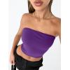 image:imageTrendy Queen Womens Tube Tops Strapless Crop Tops Basic Backless Sleeveless Going Out 2026 Spring Outfits Summer ClothesDark Purple