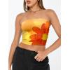 image:imageTrendy Queen Womens Tube Tops Strapless Crop Tops Basic Backless Sleeveless Going Out 2026 Spring Outfits Summer ClothesFloralorange