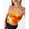 image:imageTrendy Queen Womens Tube Tops Strapless Crop Tops Basic Backless Sleeveless Going Out 2026 Spring Outfits Summer ClothesFloralorange