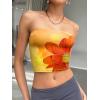 image:imageTrendy Queen Womens Tube Tops Strapless Crop Tops Basic Backless Sleeveless Going Out 2026 Spring Outfits Summer ClothesFloralorange