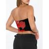image:imageTrendy Queen Womens Tube Tops Strapless Crop Tops Basic Backless Sleeveless Going Out 2026 Spring Outfits Summer ClothesFloralred