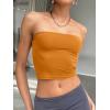 image:imageTrendy Queen Womens Tube Tops Strapless Crop Tops Basic Backless Sleeveless Going Out 2026 Spring Outfits Summer ClothesGolden Ochre