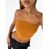 image:imageTrendy Queen Womens Tube Tops Strapless Crop Tops Basic Backless Sleeveless Going Out 2026 Spring Outfits Summer ClothesGolden Ochre