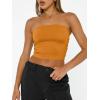 image:imageTrendy Queen Womens Tube Tops Strapless Crop Tops Basic Backless Sleeveless Going Out 2026 Spring Outfits Summer ClothesGolden Ochre