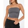 image:imageTrendy Queen Womens Tube Tops Strapless Crop Tops Basic Backless Sleeveless Going Out 2026 Spring Outfits Summer ClothesGray
