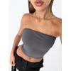 image:imageTrendy Queen Womens Tube Tops Strapless Crop Tops Basic Backless Sleeveless Going Out 2026 Spring Outfits Summer ClothesGray