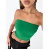 image:imageTrendy Queen Womens Tube Tops Strapless Crop Tops Basic Backless Sleeveless Going Out 2026 Spring Outfits Summer ClothesGreen