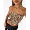 image:imageTrendy Queen Womens Tube Tops Strapless Crop Tops Basic Backless Sleeveless Going Out 2026 Spring Outfits Summer ClothesLeopard