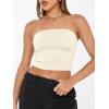 image:imageTrendy Queen Womens Tube Tops Strapless Crop Tops Basic Backless Sleeveless Going Out 2026 Spring Outfits Summer ClothesLight Apricot
