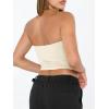 image:imageTrendy Queen Womens Tube Tops Strapless Crop Tops Basic Backless Sleeveless Going Out 2026 Spring Outfits Summer ClothesLight Apricot