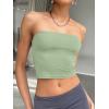 image:imageTrendy Queen Womens Tube Tops Strapless Crop Tops Basic Backless Sleeveless Going Out 2026 Spring Outfits Summer ClothesLight Green
