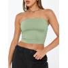 image:imageTrendy Queen Womens Tube Tops Strapless Crop Tops Basic Backless Sleeveless Going Out 2026 Spring Outfits Summer ClothesLight Green