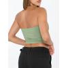 image:imageTrendy Queen Womens Tube Tops Strapless Crop Tops Basic Backless Sleeveless Going Out 2026 Spring Outfits Summer ClothesLight Green