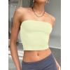 image:imageTrendy Queen Womens Tube Tops Strapless Crop Tops Basic Backless Sleeveless Going Out 2026 Spring Outfits Summer ClothesLight Yellow