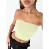 image:imageTrendy Queen Womens Tube Tops Strapless Crop Tops Basic Backless Sleeveless Going Out 2026 Spring Outfits Summer ClothesLight Yellow