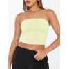 image:imageTrendy Queen Womens Tube Tops Strapless Crop Tops Basic Backless Sleeveless Going Out 2026 Spring Outfits Summer ClothesLight Yellow