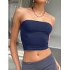 image:imageTrendy Queen Womens Tube Tops Strapless Crop Tops Basic Backless Sleeveless Going Out 2026 Spring Outfits Summer ClothesNavy Blue