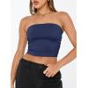 image:imageTrendy Queen Womens Tube Tops Strapless Crop Tops Basic Backless Sleeveless Going Out 2026 Spring Outfits Summer ClothesNavy Blue