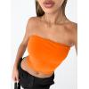 image:imageTrendy Queen Womens Tube Tops Strapless Crop Tops Basic Backless Sleeveless Going Out 2026 Spring Outfits Summer ClothesOrange