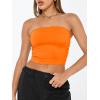 image:imageTrendy Queen Womens Tube Tops Strapless Crop Tops Basic Backless Sleeveless Going Out 2026 Spring Outfits Summer ClothesOrange