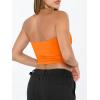 image:imageTrendy Queen Womens Tube Tops Strapless Crop Tops Basic Backless Sleeveless Going Out 2026 Spring Outfits Summer ClothesOrange