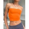 image:imageTrendy Queen Womens Tube Tops Strapless Crop Tops Basic Backless Sleeveless Going Out 2026 Spring Outfits Summer ClothesOrange